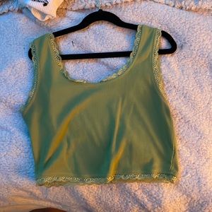 green laced top